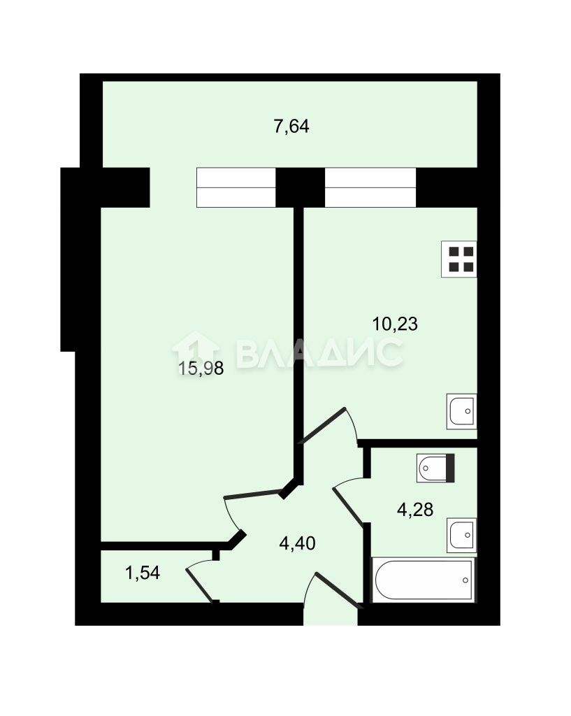 Снять 1-комнатная квартира, Владимир, Судогодское шоссе, д.29И #943188