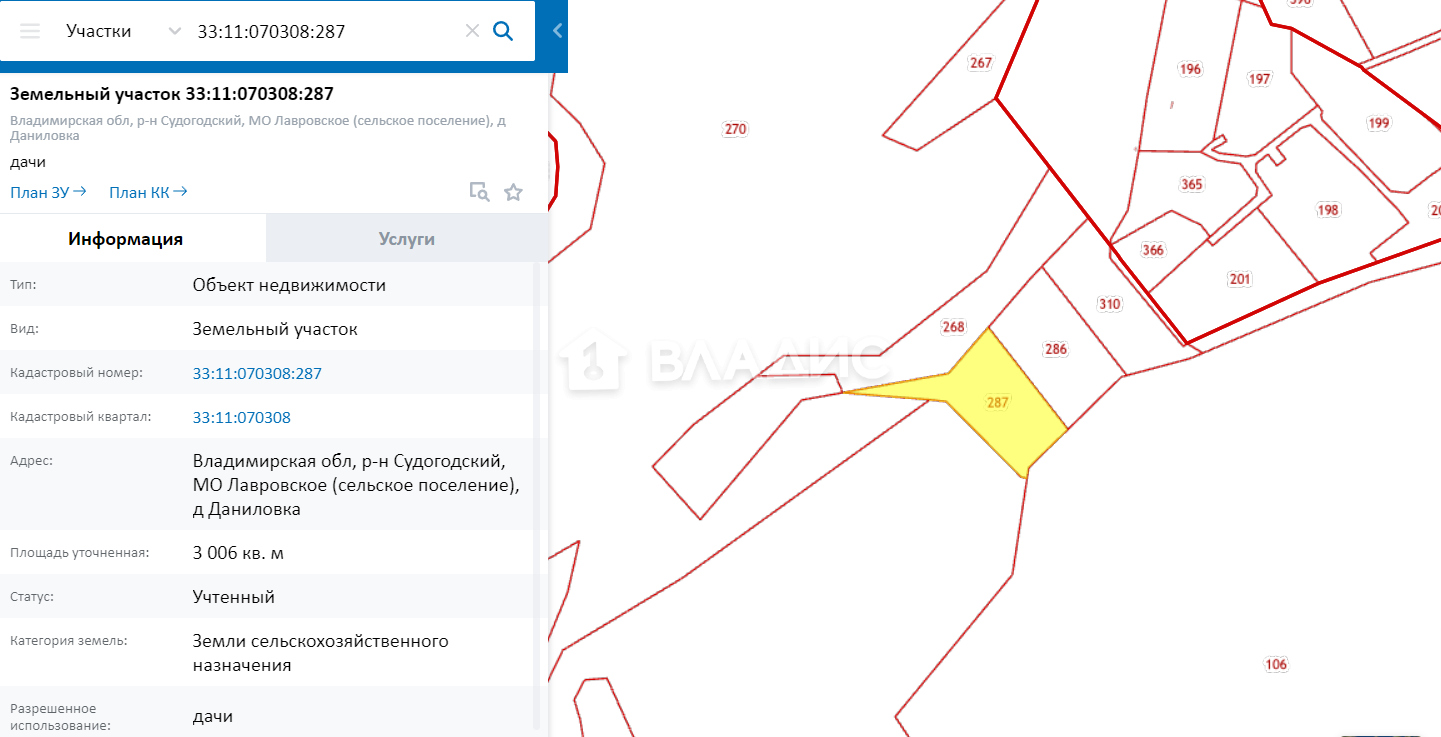 Кадастровая карта судогодского района владимирской области подробная