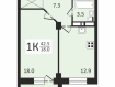 1-комнатная квартира, улица 9 Мая, 48/1к2. Фото 17