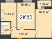 2-комнатная квартира, Московское шоссе, 167к1. Фото 27