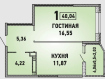 1-комнатная квартира, Домбайская улица, 57. Фото 7