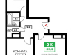 2-комнатная квартира, Домбайская улица, 55к3. Фото 9