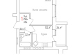 1-комнатная квартира, Новгородская улица, 35к1. Фото 5