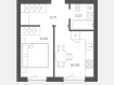 1-комнатная квартира, Осенняя улица, 2к14. Фото 17
