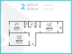 2-комнатная квартира, улица Константина Симонова, 38. Фото 9