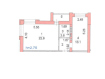 1-комнатная квартира, Кленовая улица, 1к4. Фото 2