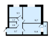 2-комнатная квартира, улица Бурмагиных, 34Б. Фото 31